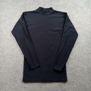 Game Gear Shirt Mens Medium Black Mock Neck Long Sleeve Compression Base Layer